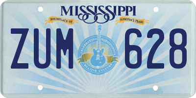 MS license plate ZUM628