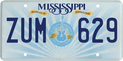 MS license plate ZUM629