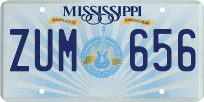 MS license plate ZUM656