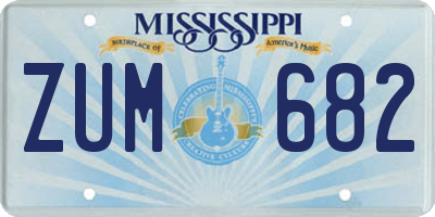 MS license plate ZUM682