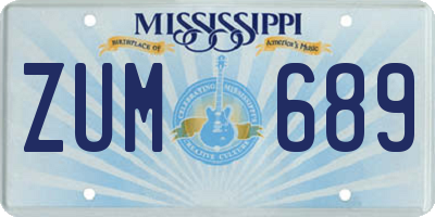 MS license plate ZUM689