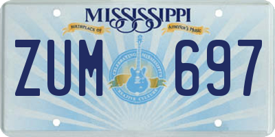 MS license plate ZUM697
