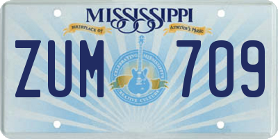 MS license plate ZUM709