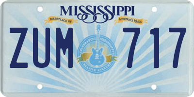 MS license plate ZUM717