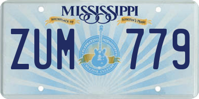 MS license plate ZUM779