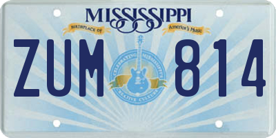 MS license plate ZUM814