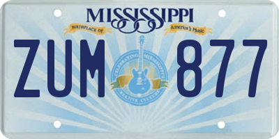 MS license plate ZUM877