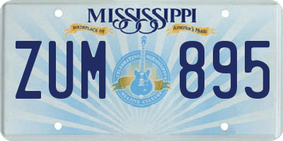 MS license plate ZUM895