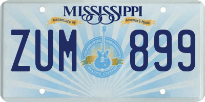 MS license plate ZUM899