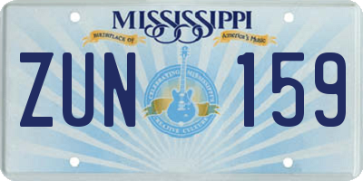 MS license plate ZUN159