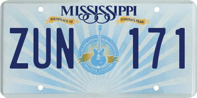 MS license plate ZUN171