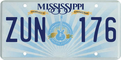MS license plate ZUN176