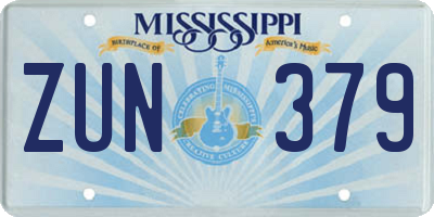 MS license plate ZUN379