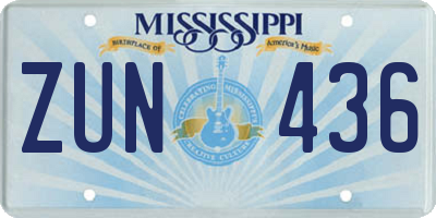 MS license plate ZUN436