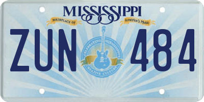 MS license plate ZUN484