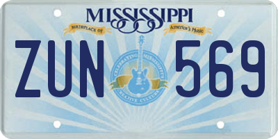 MS license plate ZUN569