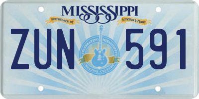 MS license plate ZUN591
