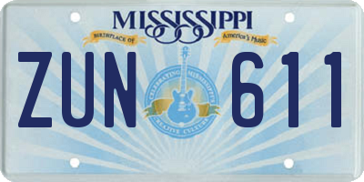 MS license plate ZUN611