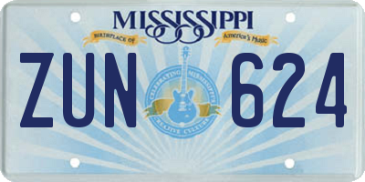 MS license plate ZUN624