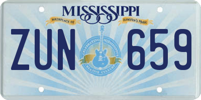 MS license plate ZUN659
