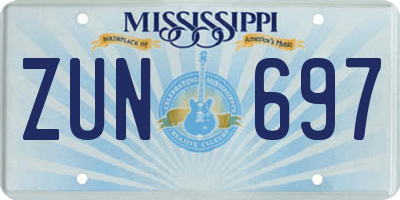 MS license plate ZUN697