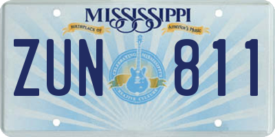 MS license plate ZUN811