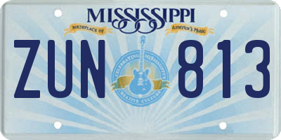 MS license plate ZUN813