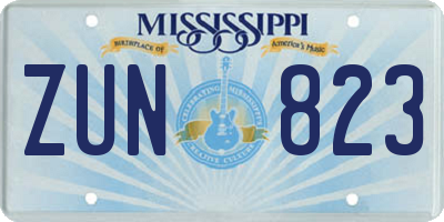 MS license plate ZUN823