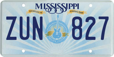 MS license plate ZUN827