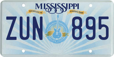 MS license plate ZUN895