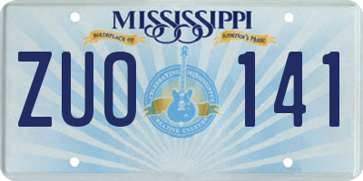 MS license plate ZUO141