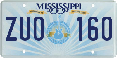 MS license plate ZUO160