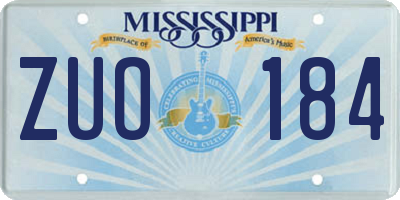 MS license plate ZUO184