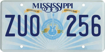MS license plate ZUO256