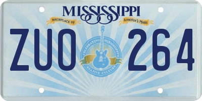 MS license plate ZUO264