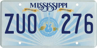 MS license plate ZUO276
