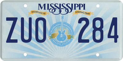 MS license plate ZUO284