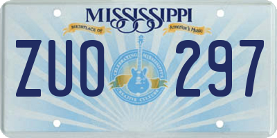 MS license plate ZUO297