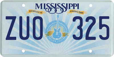MS license plate ZUO325