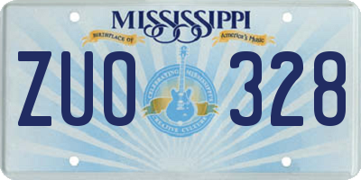 MS license plate ZUO328