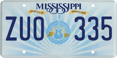 MS license plate ZUO335