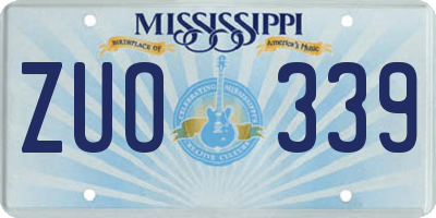 MS license plate ZUO339