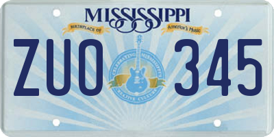 MS license plate ZUO345
