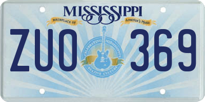 MS license plate ZUO369