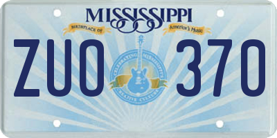 MS license plate ZUO370
