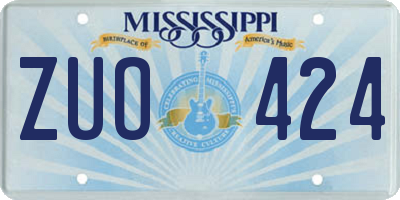 MS license plate ZUO424