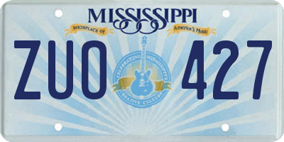 MS license plate ZUO427