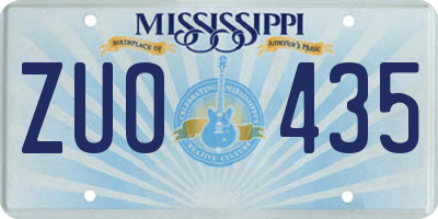 MS license plate ZUO435