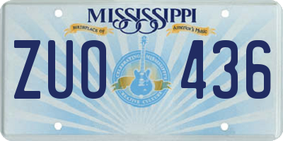 MS license plate ZUO436