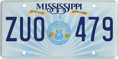 MS license plate ZUO479